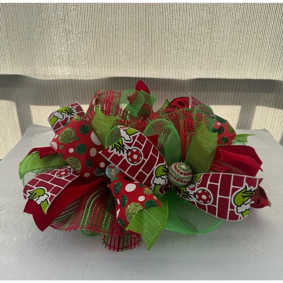 Green Monster Grinch Candle Holder Centerpiece, Candy Jar End Table Decor - Picture 9 of 10